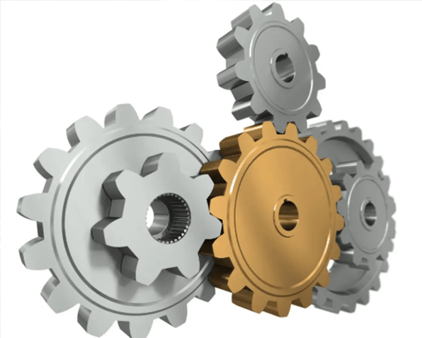 Multiple gears cooperate to achieve different speeds